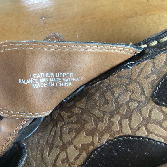 Womens Dark Brown B.O.C. By Born Leather Cross Strap Slide Sandals Shoes 8 EUR39 - Picture 8 of 14